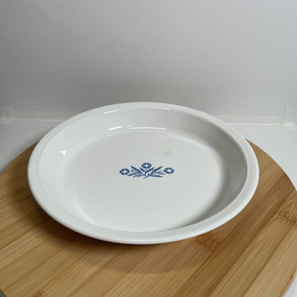 Vintage Corning Ware White Blue Cornflower 9" P-309 Pie Plate Baking Dish